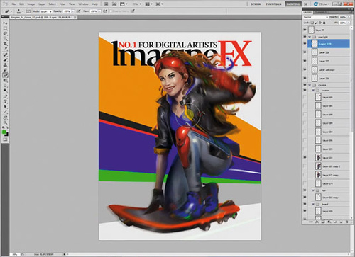 PS教程:Photoshop创建喷射滑板女孩插画 PS教程:Photoshop创建喷射滑板女孩插画